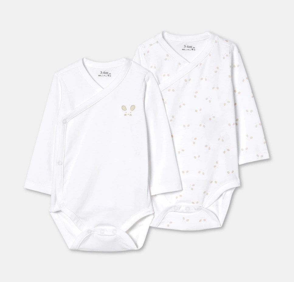 Cotton Juice Pack 2 bodies de bebe manga larga