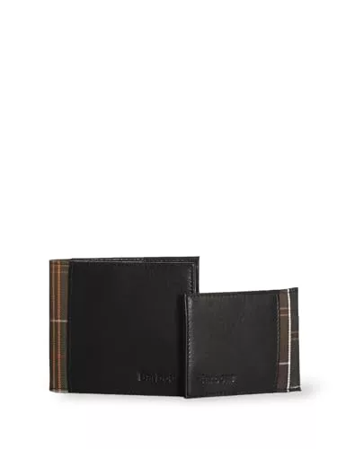 BARBOUR Wallet & Card Holder Gift Set BLACK CLASSIC TARTAN