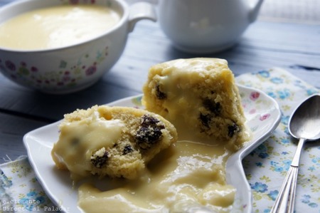 Pudding de pasas en microondas. Receta