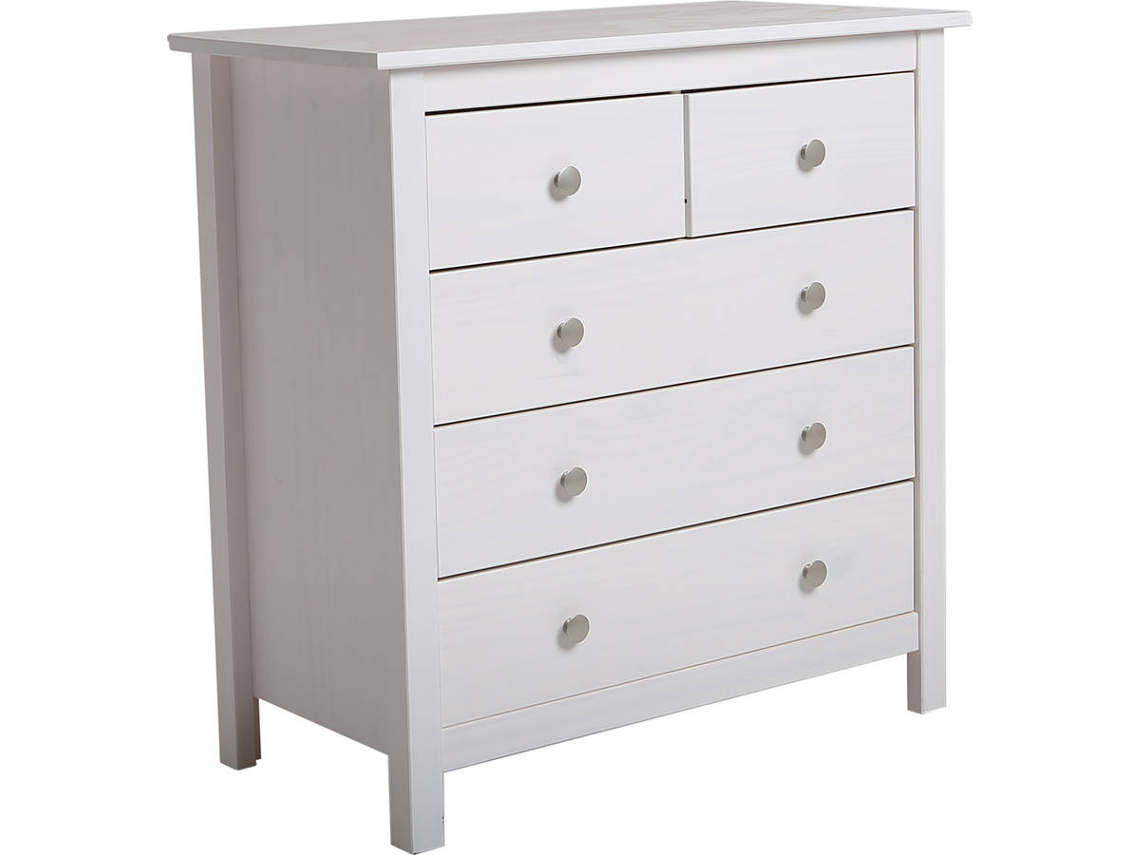 Cómoda VS VENTA-STOCK Betty (Blanco - Pino Macizo - 79x40x80 cm)