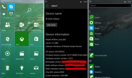 Se filtran aun más datos y capturas de la Windows 10 Mobile build 10158