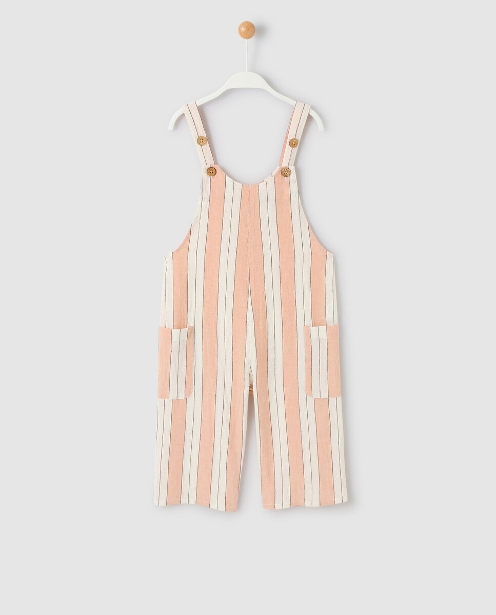 BROTES
PETO DE NIÑA DE RAYAS EN ROSA Y CRUDO