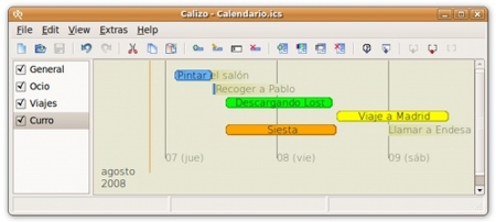 Calizo: organizador de tareas y calendario con una visión lineal del tiempo