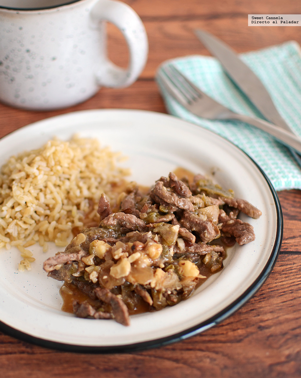 Tiras de filete de res con almendras. Receta