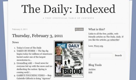 The Daily Indexed: una forma de leer los artículos del nuevo periódico a través del navegador
