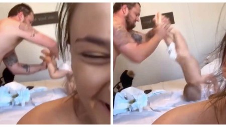 Cuando cambiar pañales se vuelve una odisea: el vídeo viral que ha hecho reír a millones de padres