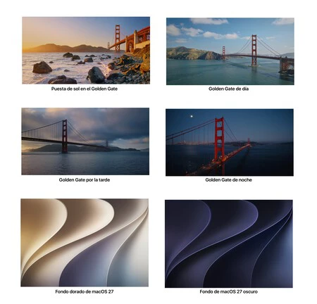 Fondos de pantalla de macOS 27 Golden Gate