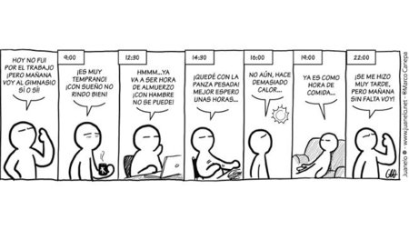 Con humor, las excusas al momento de entrenar