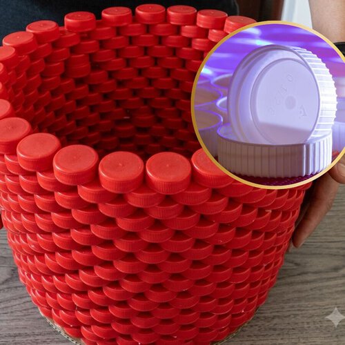 3 formas originales de reutilizar los tapas de botellas de plástico y darles un nuevo uso: ideal para crear un cesto