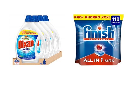 Oferta del día de Amazon en packs ahorro de limpieza en artículos Dixan y Finish