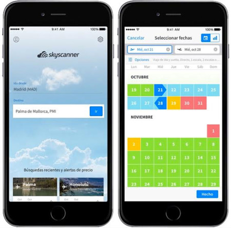 Un 'termómetro' de precios y más, la app de Skyscanner se actualiza con múltiples novedades