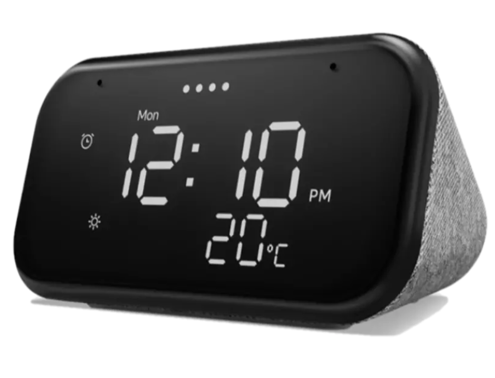 Reloj despertador inteligente - Lenovo Smart Clock Essential, 4 GB RAM, Bluetooth y WiFi, Flash 512 MB, Gris