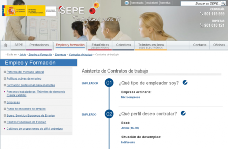 Así funciona el asistente de contratos del SEPE