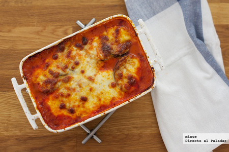 Asado de berenjena y mozzarella. Receta