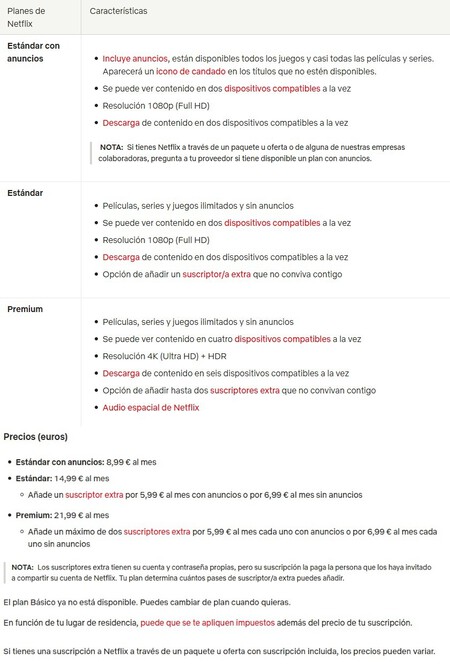 NEtflix sube el precio