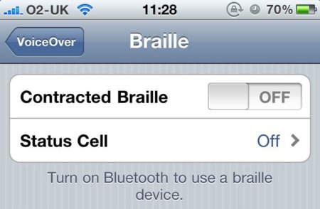 El iPhone 4 es totalmente compatible con dispositivos Braille