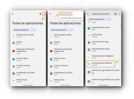 Android システムの Web ビューのリセット