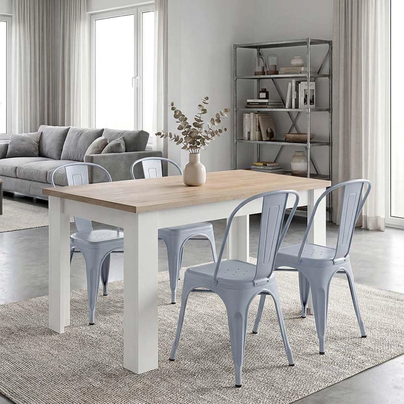 duehome | Mesa de Comedor Extensible, Mesa Rectangular, Modelo Sira, Acabado en Blanco Artik y Roble Canadian, Medidas: 123-173 cm (Largo) x 75 cm (Ancho) x...
Tamaño:123-173 cm
