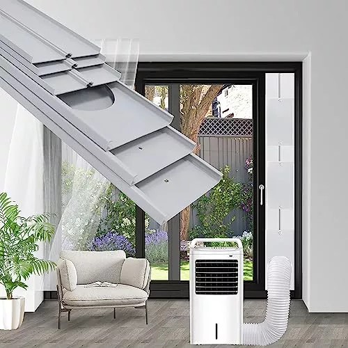 Kit Ventana Aire Acondicionado Portátil, Placas de Sellado de Ventana Corredera de Aire Acondicionado Portátil, Adecuado para Tubos de 5"/5,9" de diámetro, con Adaptador de Ventana (Ø15cm, 43-229cm)