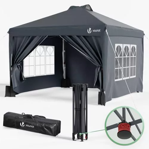 VOUNOT® Carpa Plegable Gazebo 3x3m Botón Central