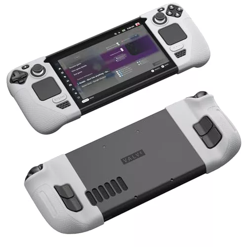 JSAUX Funda protectora de agarre de silicona compatible con Steam Deck, Steam Deck GripSkin, juego de fundas de silicona GripArmor (una izquierda y otra derecha) - GP0016 gris
