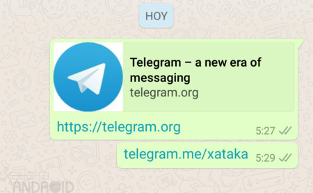 WhatsApp deja de censurar los enlaces a Telegram