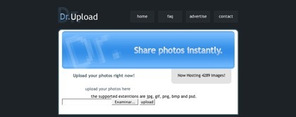 Dr. Upload, sistema de almacenamiento gratuito de imágenes de hasta 10 MB