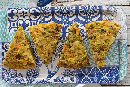 Frittata con coles de Bruselas y champiñones. Receta