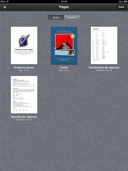 iWork Pages Gestión de documentos