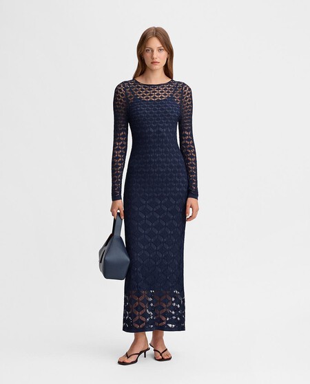 vestido punto calado