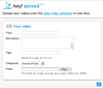 heyspread, subiendo un vídeo a varios servicios online