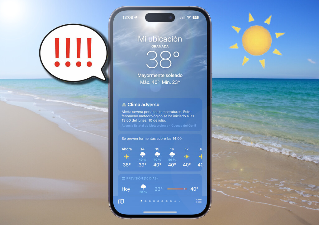 Así uso mi móvil, Android o iPhone, para no achicharrarme con la ola de calor y que me avise antes de tiempo de alertas severas 