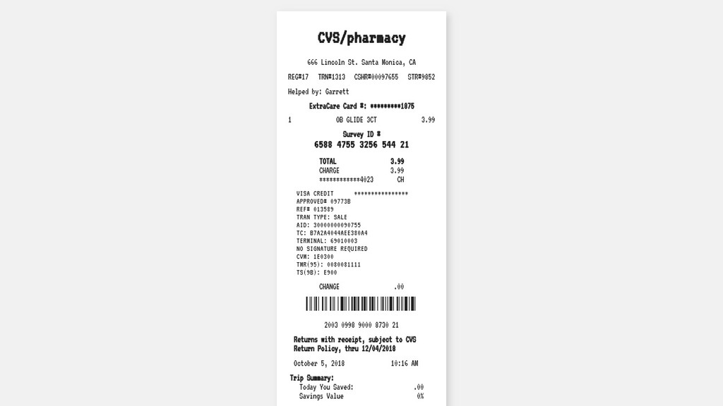 Esta web es un ticket infinito, para criticar a los gigantescos tickets de las farmacias estadounidenses 