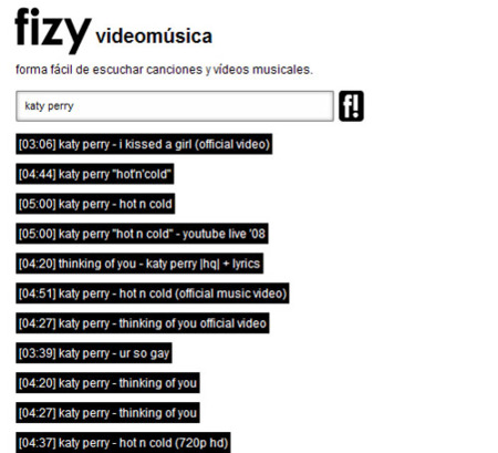 Fizy, rápido y sencillo motor de búsquedas de temas musicales
