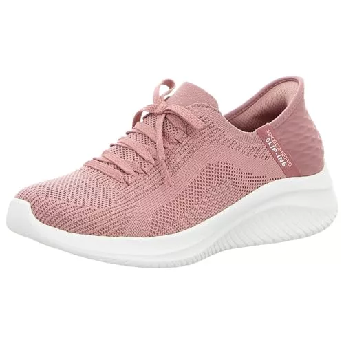 Skechers Mujer Ultra Flex 3.0 Brilliant Path Slip-In ENTRENADOR, Mauve Knit/Pink Trim, 38 EU