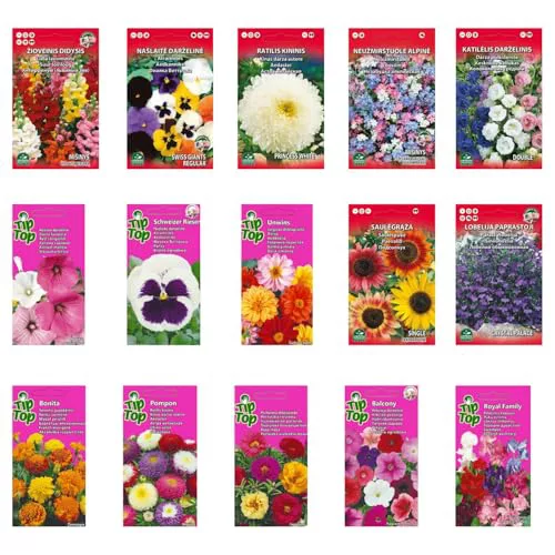 Nojus - Juego de semillas de flores - Semillas de flores 15 variedades 