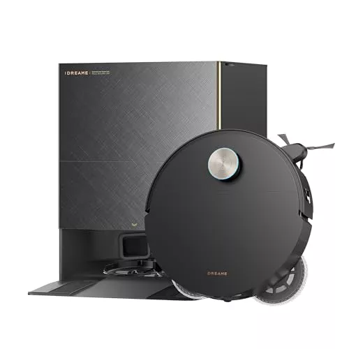 DREAME X50s Ultra, Robot Aspirador y Fregasuelos Ultrafino 7,95 cm, Elusión obst. 8,8 cm, Succión 35000 Pa, Vaciado/llenado Autom., Autolimpieza Mopa, 0 Enredos, Elusión +280 obstáculos, Negro