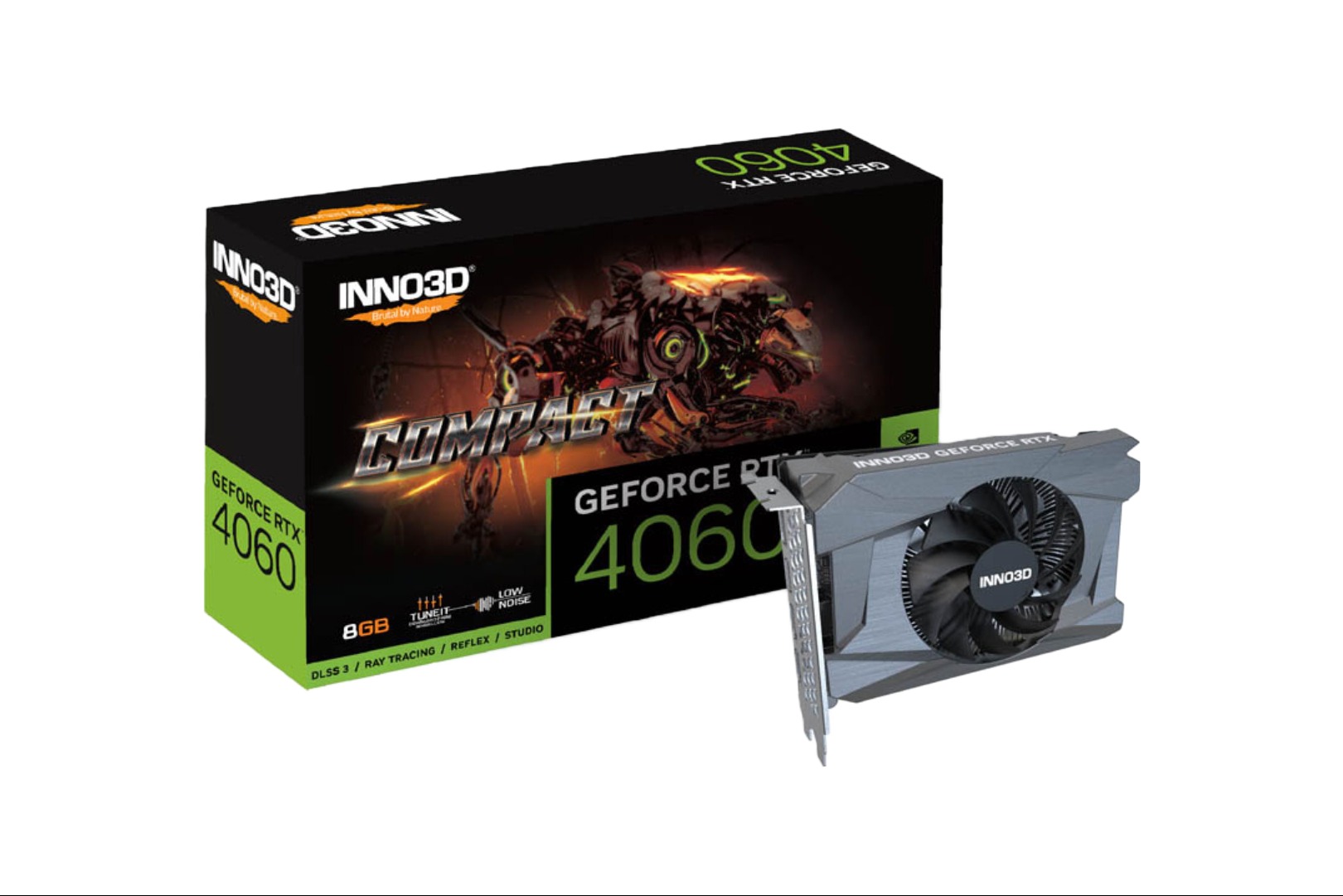 Inno3D GeForce RTX 4060 Compact 8GB GDDR6 DLSS3 - Tarjeta Gráfica
