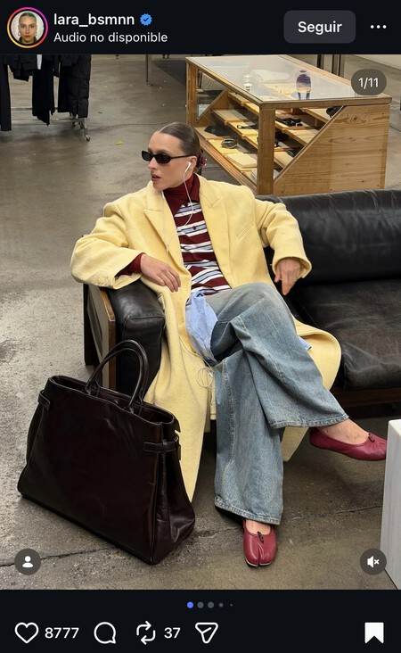 Zapatos Bailarinas Tabi Dedos Separados Elegantes Diferentes Modernos Piel Marron