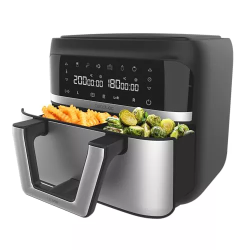 Cecotec Freidora de Aire sin Aceite 9L Divisible en 2 Air Fryer Cecofry Dual 9000