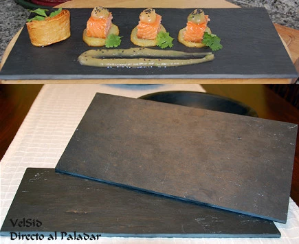 Platos de pizarra negra
