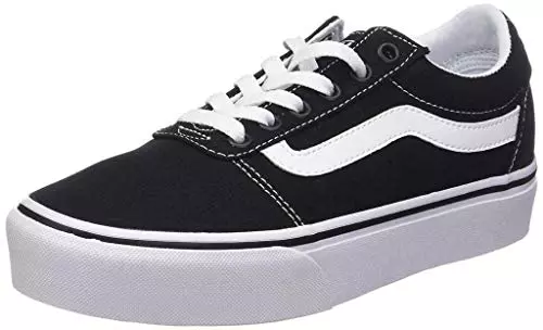 Vans Ward Platform, Zapatillas Mujer, Canvas Black White, 38 EU