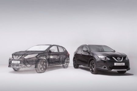 Esta asombrosa escultura de un Nissan Qashqai Black Edition está hecha con bolígrafos 3D