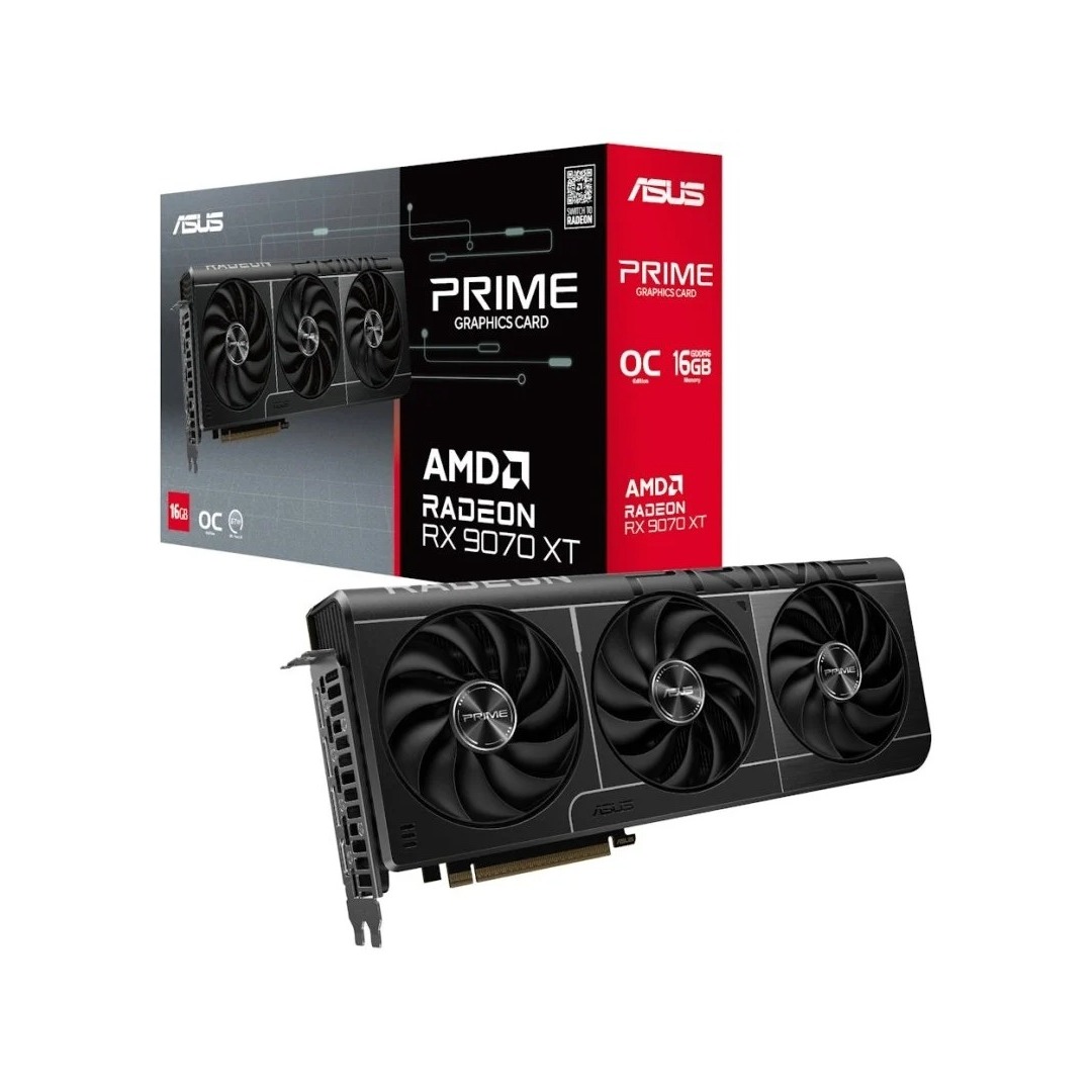 Tarjeta Gráfica ASUS PRIME AMD Radeon RX 9070 XT OC 16GB GDDR6 FSR 4
