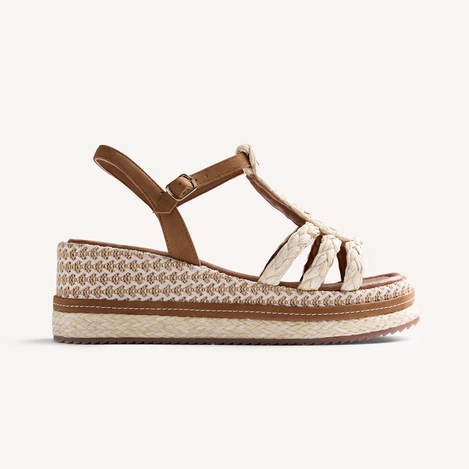 Sandalias de cuña con trenzado de rafia y cuña bordada de Gioseppo

