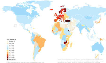 El precio de la gasolina en el mundo