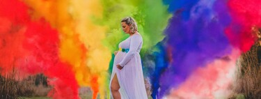 La preciosa sesión de fotos de una familia para su bebé arcoiris