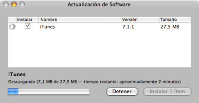 Actualizan iTunes a 7.1.1 corrigiendo los fallos
