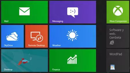 Windows 8, mosaico de aplicaciones