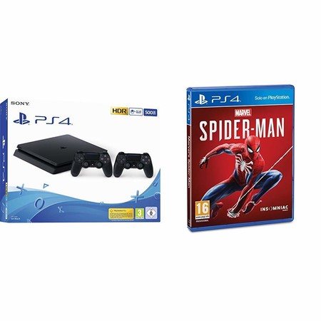 Resaca Black Friday: consola PlayStation 4, con dos mandos y el juego Spider-Man, por 269,90 euros